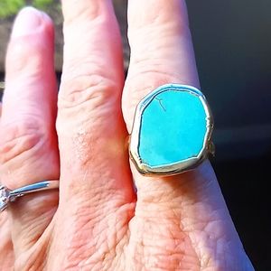 Turquoise Ring wrapped in gold